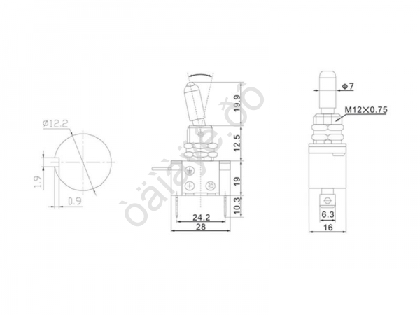 Тумблер 24V 20А (3c) ON-OFF однополюсный с красной LED подсветкой (ASW-07D) REXANT