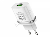 СЗУ 220В,  1USB 3.0 Quick Charger, белый HOCO C12Q (10шт в уп) Hoco