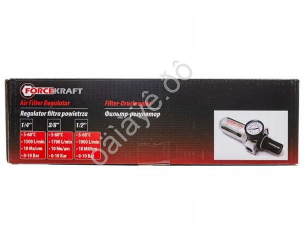 Фильтр-регулятор с индикатором давления 3/8" FORCEKRAFT