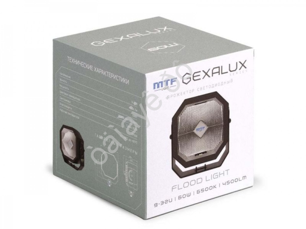 Прожектор светодиодный MTF LIGHT СЕРИЯ GEXALUX 9-32В, 60ВТ, 6500К, 4500ЛМ, шт.