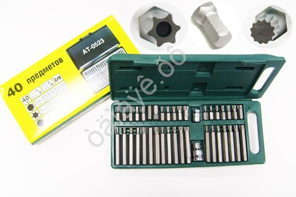 Набор вставок "АТ" TORX/SPLINE/6-гр 40пр АТ-0523