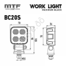Прожектор светодиодный MTF LIGHT серия MAXIMUM BLACK 12-36V, 20W, 2000lm, ECE R10, квадратный, шт.