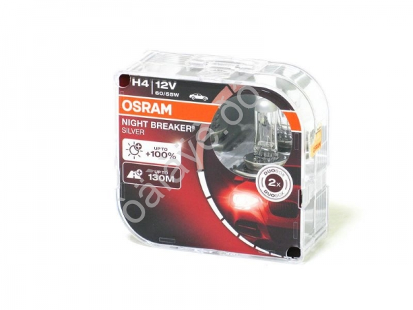 Лампа Osram H4 12V60/55W +100% P43t NIGHT BREAKER SILVER Лампа Osram H4 12V60/55W +100% P43t NIGHT BREAKER SILVER