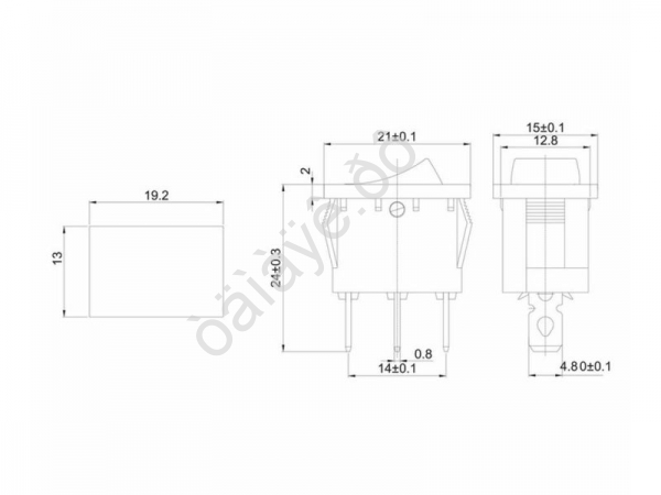 Переключатель 12V 15А (3с) ON-OFF желтый  с подсветкой  Mini  (RWB-206-1, SC-768)  REXANT