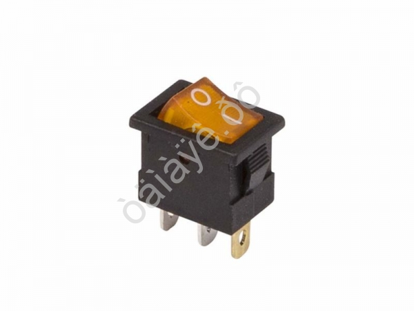 Выключатель клавишный 12V 15А (3с) ON-OFF желтый  с подсветкой  Mini  (RWB-206-1, SC-768)  REXANT