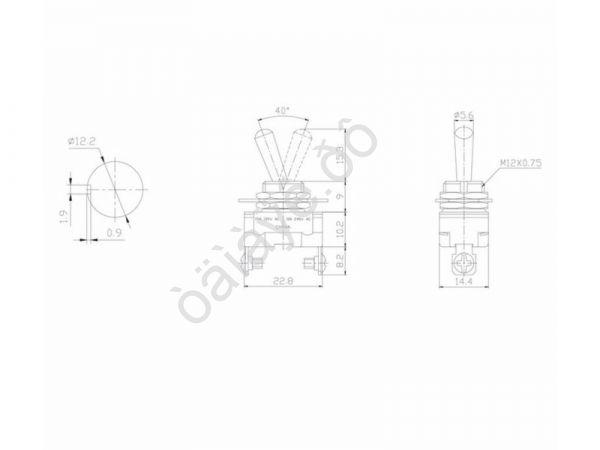 Тумблер 250V 10А (2c) ON-OFF однополюсный Mini (ASW-23) REXANT