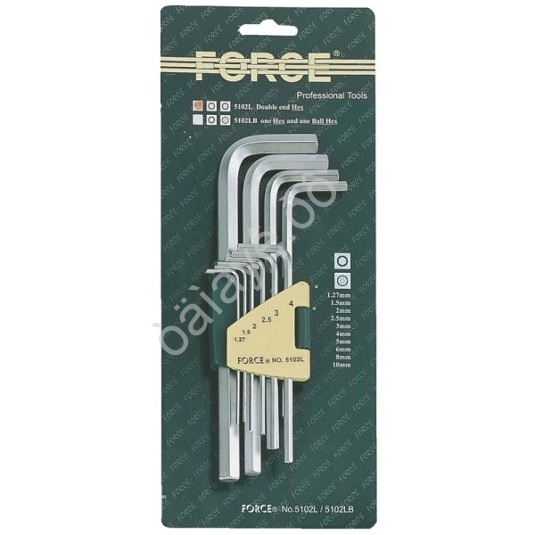 F5102L Набор ключей-шестигран. длинных 10пред  /1/10