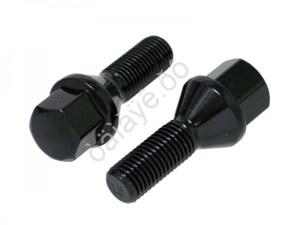 Болт М12*1,50*28, конус, ключ 17, черный хром /20