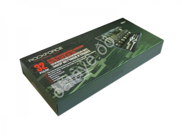 Набор метчиков и плашек 32 пр(Мх0.5,М4х0.7,х0.8,М6х1,М8х1.25,М10х1.5,М12х1.75), в металлическом к  RockFORCE