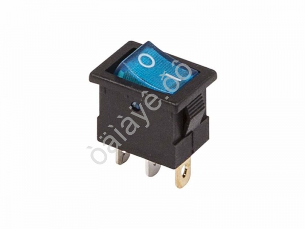 Выключатель клавишный 12V 15А (3с) ON-OFF синий  с подсветкой  Mini  (RWB-206-1, SC-768)  REXANT