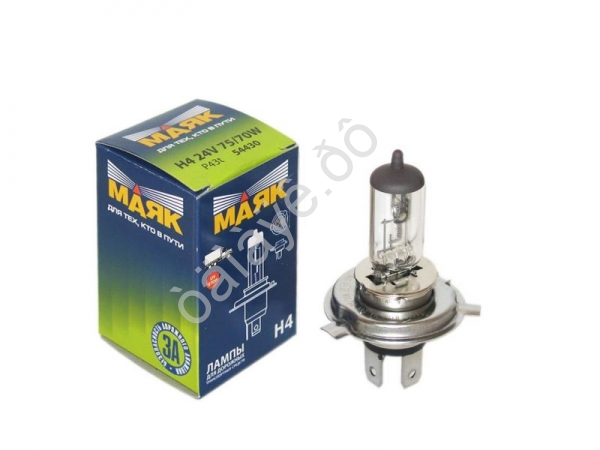 Лампа МАЯК H4 24V 75/70W P43t/10/100/400 Лампа МАЯК H4 24V 75/70W P43t/10/100/400