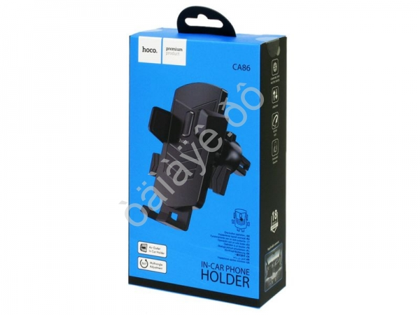 Держатель телефона на дефлектор, раздвижной, черный HOCO CA86 (88шт в уп) Hoco