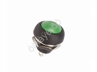 Кнопка 250v 1A(2c) ON-(OFF) без фиксации зеленая Micro (PBS-33B)/10