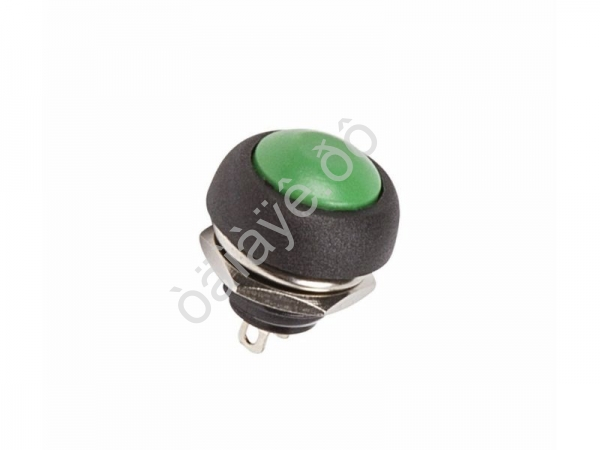Кнопка 250v 1A(2c) ON-(OFF) без фиксации зеленая Micro (PBS-33B)/10