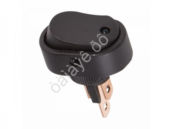 Выключатель клавишный 12V 30А (3с) ON-OFF черный ОВАЛ с зеленой LED подсветкой (RWB-523, ASW-20D) REXANT