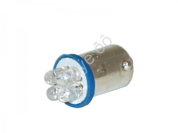 Светодиод 12V T 8 4LED BA9S BLUE "Маяк"/10