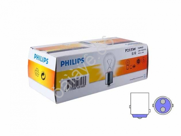Лампа PHILIPS  12V21/5W ВАY15d  /10