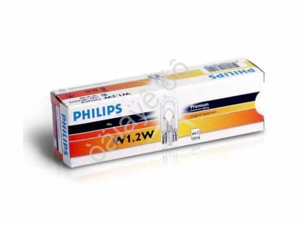 Лампа PHILIPS  12V W1,2W (W2*4,6d)/10