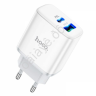 СЗУ 220В, PD 1Type-C(20W)+1USB3.0 Quick Charger, белый HOCO C105A (13шт в уп) Hoco