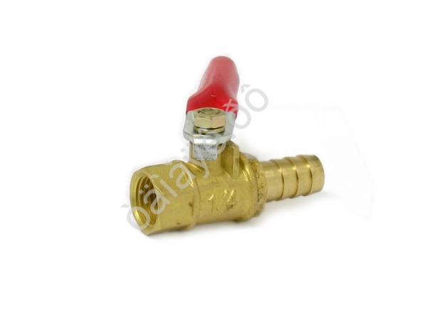 Кран шаровой 1/4"x10 внутренняя резьба/елочка 10мм латунь Кран шаровой 1/4"x10 внутренняя резьба/елочка 10мм латунь