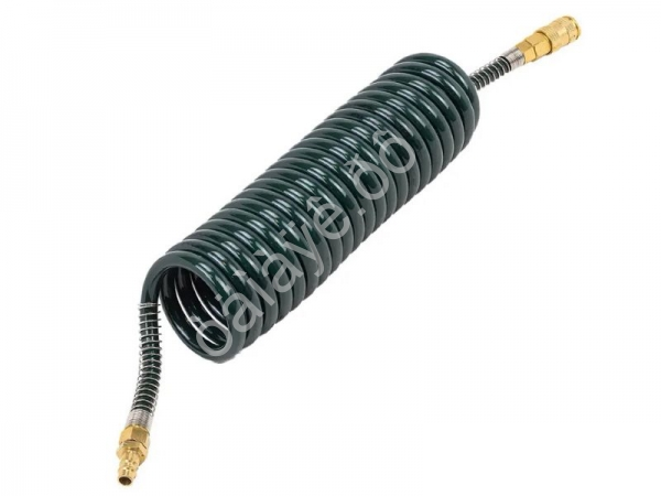Шланг PU спиральный  8мм х 12мм х  5м с быстроразъемами (максимальное давление - 15bar, рабоч RockForce