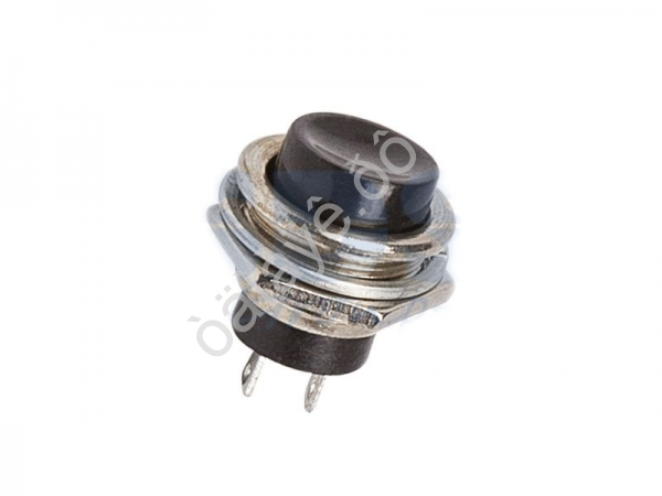 Кнопка 220v 2A (2c) (ON)-OFF Ф16,2 металл черная/10