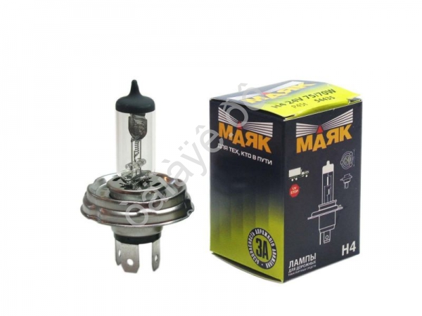 Лампа МАЯК H4 24V 75/70W P45t (мин.уп.10шт) Лампа МАЯК H4 24V 75/70W P45t (мин.уп.10шт)