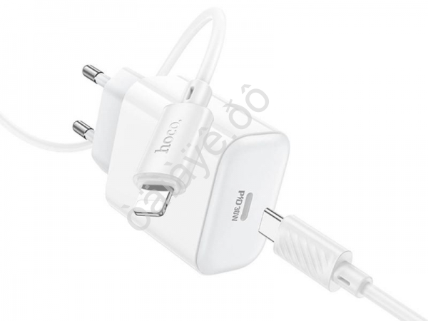 СЗУ 220В,  1хType-C (20W)+кабель lightning USB/ Iphone/-Type-C(X36), белый HOCO C76A Plus (20шт в уп) Hoco