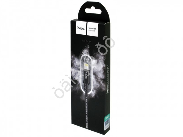 Дата-кабель Lightning USB / Iphone 1м, 2,4А, нейлоновая оплетка, черный X14 (33шт в уп) Hoco