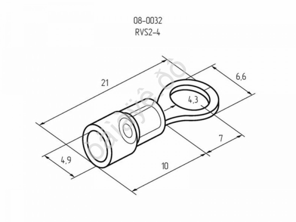 Клемма с изол. кольцо REXANT Ø4,3мм 1,5-2,5мм VR2-3 (100шт)