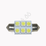 Светодиод Т11 - 6SMD  5050 белый 36мм (блистер, 2шт) 1/1000_