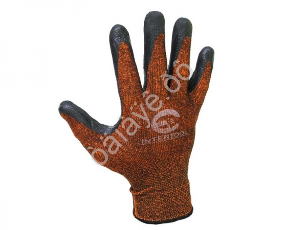 Перчатки прорезиненные (черно-оранжевые) ИНТЕРТУЛ  /12