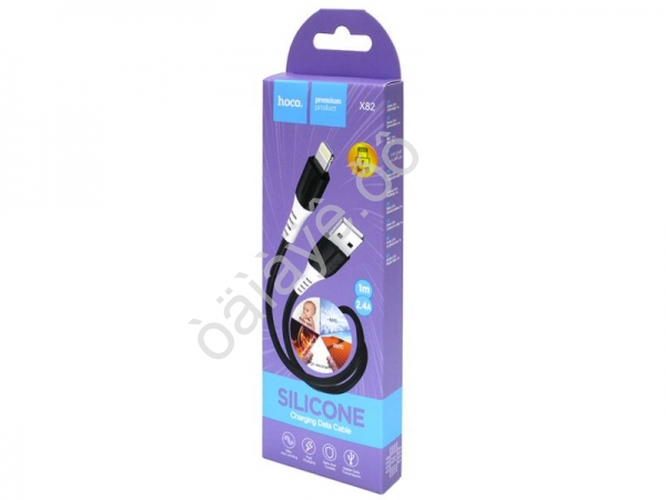 Дата-кабель Lightning USB / Iphone 1м, 2,4А, черный X82 (31шт в уп) Hoco