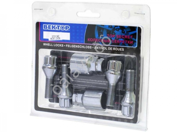 Болты секретные М12*1,25*28мм, конус, 2 ключа (Вектор) Болты секретные М12*1,25*28мм, конус, 2 ключа (Вектор)