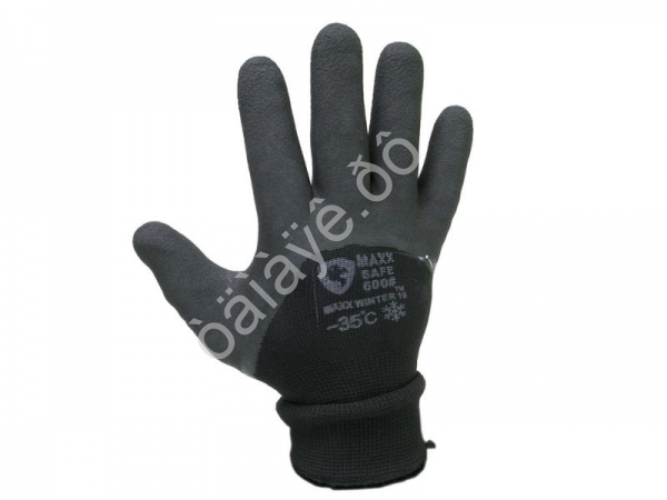 Перчатки УТЕПЛЕННЫЕ -35  с текстурированным латексным покрытием сине-черные /1/10/300