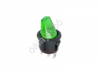 Переключатель круглый 12V 16А (3с) ON-OFF зеленый  с подсветкой  (RWB-224, SС-214)  REXANT