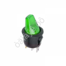Переключатель круглый 12V 16А (3с) ON-OFF зеленый  с подсветкой  (RWB-224, SС-214)  REXANT