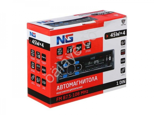 Автомагнитола NG 45Вт, 4 канала, USB-Flash, BT, AUX