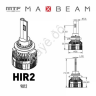 Светодиодные лампы MTF Light, серия MaxBeam, HIR2(9012), 12V, 55W, 5000lm, 6000K, кулер, комплект.