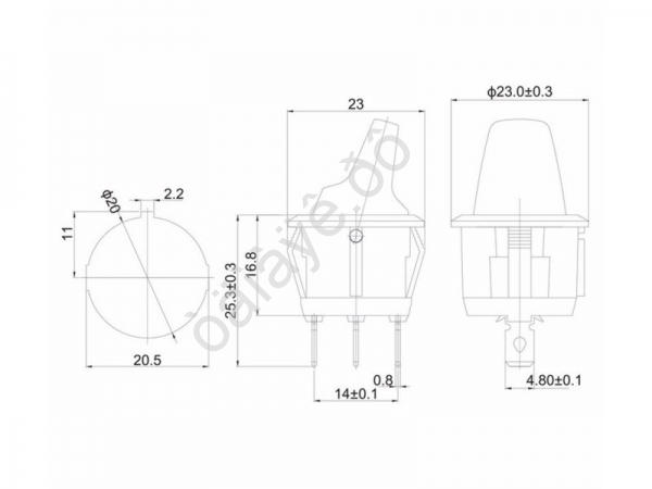 Переключатель круглый 12V 16А (3с) ON-OFF красный с подсветкой (RWB-224, SС-214) REXANT