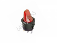 Выключатель клавишный круглый 12V 16А (3с) ON-OFF красный с подсветкой (RWB-224, SС-214) REXANT