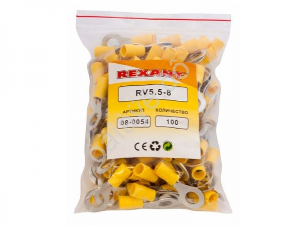 Клемма с изол. кольцо REXANT Ø8,4мм 4-6мм VR5,5-8 (100шт)