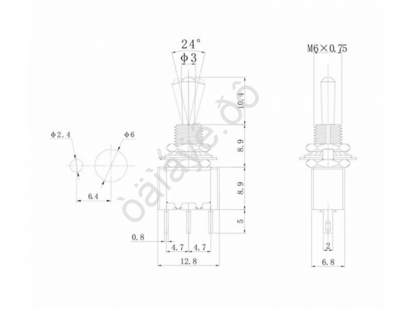 Тумблер 250V 3А (3c) ON-OFF-ON однополюсный Micro (MTS-103) REXANT