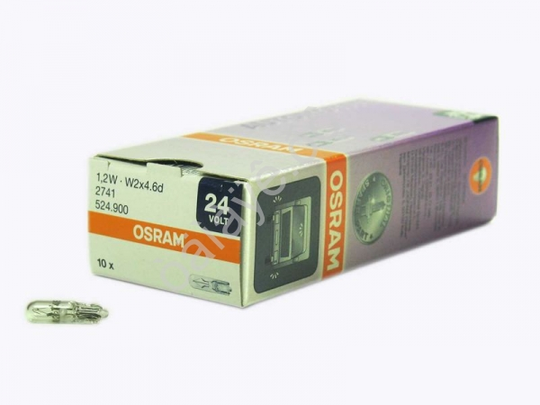 Лампа Osram W1,2W  (W2*4.6d) 24V /10/50