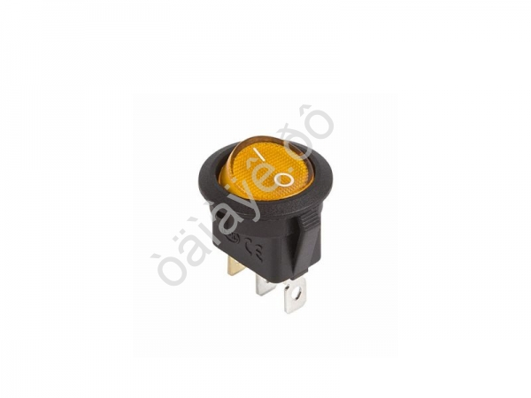 Переключатель круглый 12V 20А (3с) ON-OFF желтый с подсветкой (RWB-214) REXANT