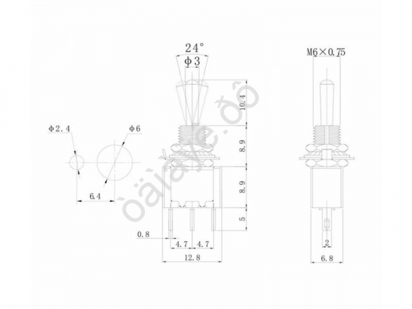 Тумблер 250V 3А (3c) ON-ON однополюсный  Micro  (MTS-102)  REXANT