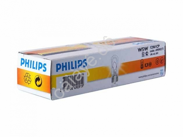 Лампа PHILIPS  12V W5W (W2.1*9.5d)/10