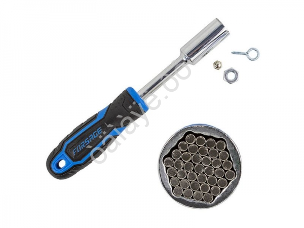 Рукоятка с универсальным захватом болтов и гаек (4-15мм, L-210мм), в блистере Forsage Рукоятка с универсальным захватом болтов и гаек (4-15мм, L-210мм), в блистере Forsage
