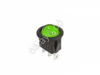 Переключатель круглый 12V 20А (3с) ON-OFF зеленый с подсветкой (RWB-214) REXANT