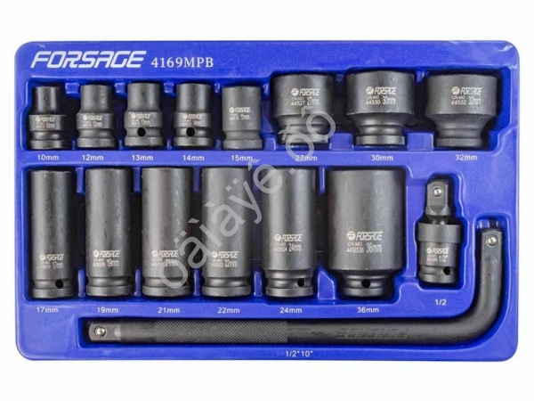 Набор головок ударных, 16пр. 1/2" 6гр. Forsage